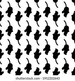 Plants illustration, vector spring leaves pattern with elongated shapes