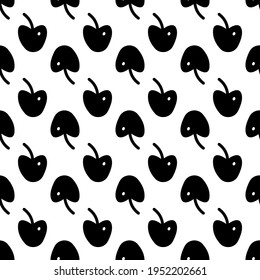 Plants illustration, vector spring leaves pattern with round shapes