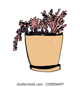 Plants illustrations. Hand drawn object for your design
