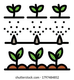 Plants irrigation icon. Outline plants irrigation vector icon for web design isolated on white background