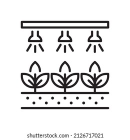 Plants Irrigation Vector Outline Icon Design illustration. Agriculture and Farming Symbol on White background EPS 10 File