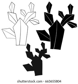 Plants for landscape. Cacti  vector illustration.