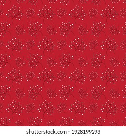 Plants leaves and flowers vector seamless pattern