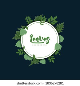 Plants and leaves frame background colorful templates