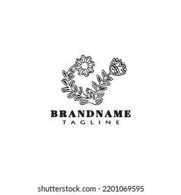 Pflanzen mit Logo-Design-Vorlage für moderne Vektorgrafik