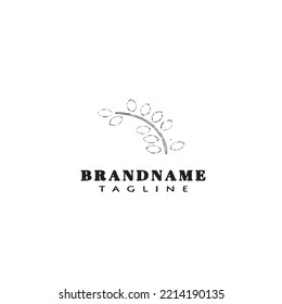 plants with leaves logo icon design template modern vector flat