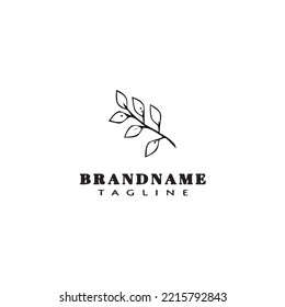 plants with leaves logo icon design template modern cute illustration