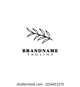 plants with leaves logo icon design template modern vector