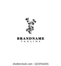 plants with leaves logo icon design template modern illustration