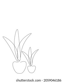 Ilustración vectorial de líneas de plantas
