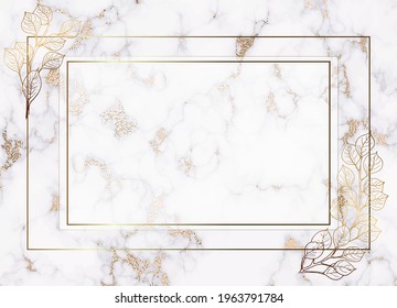 Plants line gold. Luxurious transparent nature. Gradient gentle background. Flowers and branches in a thin golden line. Light pastel colors. Vector abstract background.