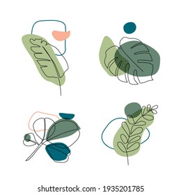 Plants are a line on abstract colored spots