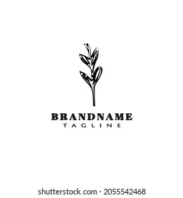 plants logo cartoon icon cute template black modern isolated vector illustration