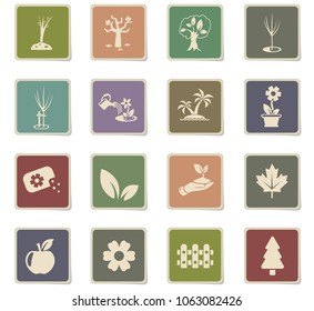 plants measuring tools web icons - paper stickers for user interface design