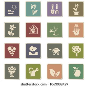 plants measuring tools web icons - paper stickers for user interface design