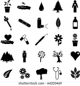 plants and medicine symbol set 2