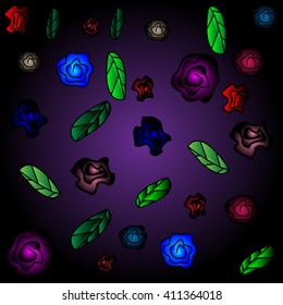 Plants on a purple background