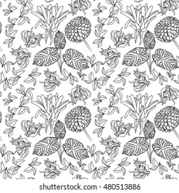 Plants out line pattern.