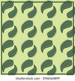 Plants pattern. Seamless texture. Vector image of plants. Seamless pattern in green color. Bright background. Template. Image with leaves. Green plants.