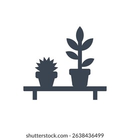 Plants placed on a shelf icon.
