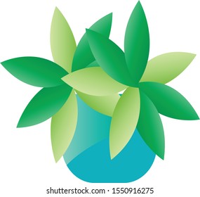 plants in pot graphic vector