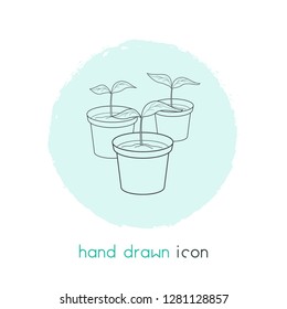 Plants in pot icon line element. Vector illustration of plants in pot icon line isolated on clean background for your web mobile app logo design.