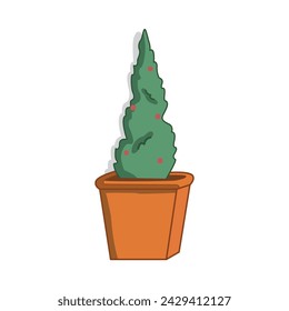 Plants Pot on white background illustration