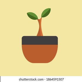 Plants in a pot vector. decorative plant flower pots. flower, leaf, style illustration