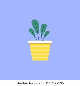 Plants in pot vector. Plants in pot icon. Plants cartoon.