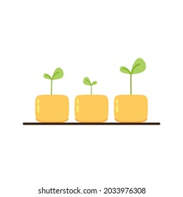 Plants in pot vector. Plants in pot icon vector on white background.