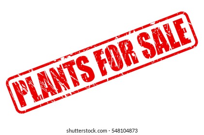 PLANTS FOR SALE red stamp text on white
