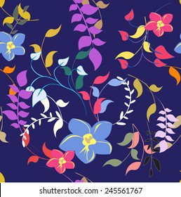 Plants Seamless Pattern Background - Illustration