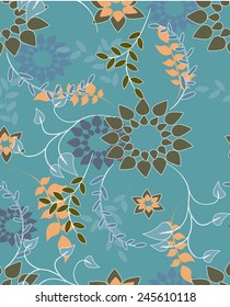 Plants Seamless Pattern Background - Illustration