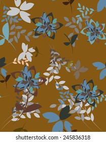 Plants Seamless Pattern Background - Illustration