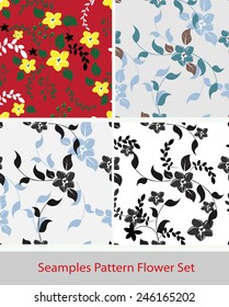 Plants Seamless Pattern Background - Illustration Set