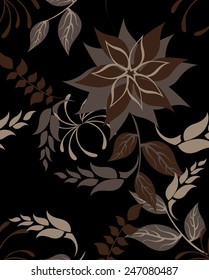 Plants Seamless Pattern Background - Illustration
