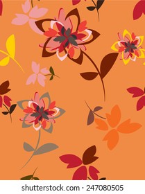 Plants Seamless Pattern Background - Illustration