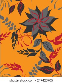 Plants Seamless Pattern Background - Illustration