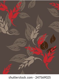 Plants Seamless Pattern Background - Illustration