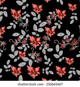 Plants Seamless Pattern Background - Illustration