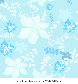 Plants Seamless Pattern Background - Illustration