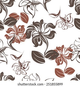 Plants Seamless Pattern Background - Illustration