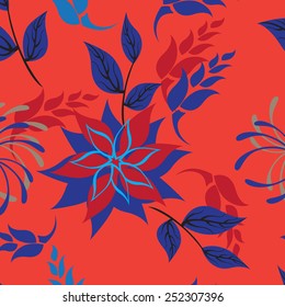 Plants Seamless Pattern Background - Illustration