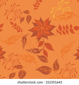 Plants Seamless Pattern Background - Illustration