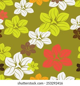 Plants Seamless Pattern Background - Illustration
