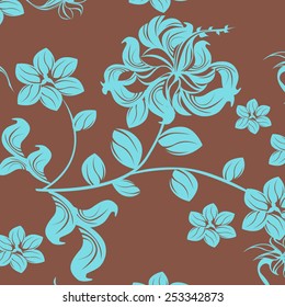 Plants Seamless Pattern Background - Illustration