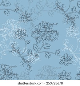 Plants Seamless Pattern Background - Illustration