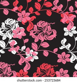 Plants Seamless Pattern Background - Illustration