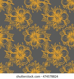 Plants seamless pattern. Floral background