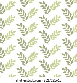 Plants seamless pattern on the white background.